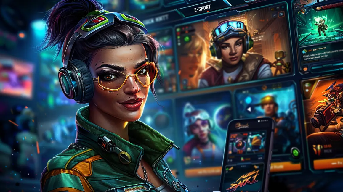 A Premium Mobile Casino Experience | UUBD. A woman in a casino is framed by a phone screen, with chips floating around, inviting you to download the UUBD app for a premium and glamorous mobile gaming experience.